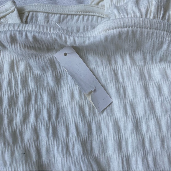 Madewell NWT Crinkle Knit Button Front Top Blouse Square Neck - Picture 7 of 13